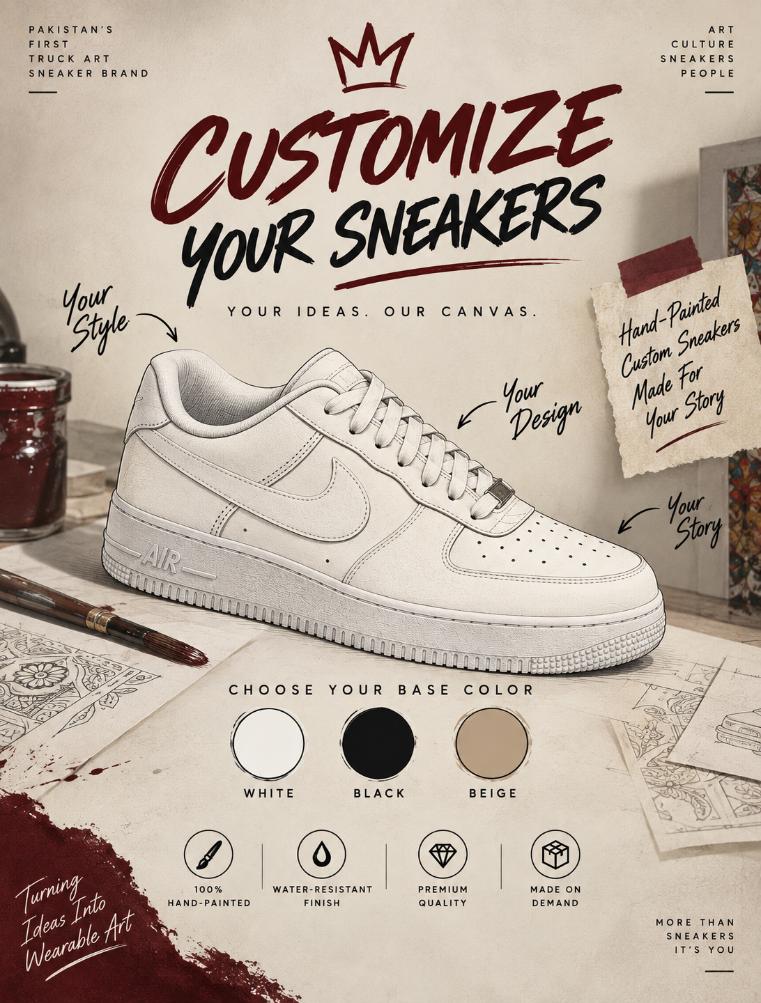 Ravaan Custom Sneakers — Your Design, Hand-Painted 🎨